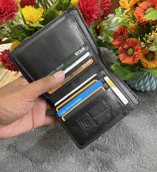 S01 Leather Short Wallet Black